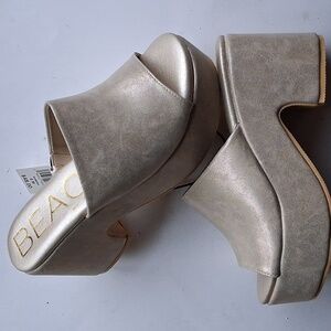 Platform Glittery slides Sandals